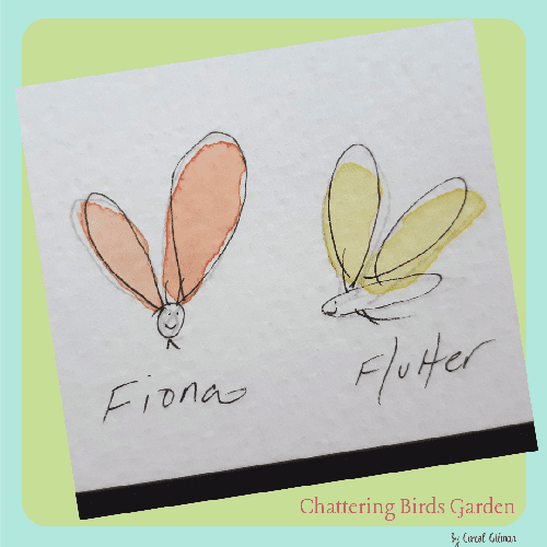 Cute butterflies.  Yellow butterfly orange butterfly.  Poem about butterflies.  Garden story.  Imaginary garden.  